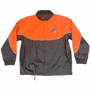 Men's NFL Licensed Cleveland Browns Poly Vinyl Rain Jacket Coat